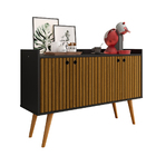 Aparador Buffet Dallas Pés Palito Retrô 4 Portas Decoração Sa