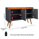 Aparador Buffet Dallas Pés Palito Retrô 4 Portas Decoração Sa