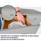 Aparador Buffet Ditália 2 Gavetas 2 Portas Riviera Cinza