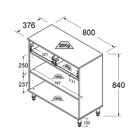 Aparador Buffet Ditália 2 Gavetas 2 Portas Riviera Cinza