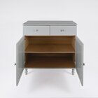 Aparador Buffet Ditália 2 Gavetas 2 Portas Riviera Cinza