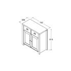 Aparador Buffet Ditália 2 Portas 2 Gavetas R-610 Cinza