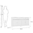 Aparador Buffet Ditália 4 Portas 4 Gavetas R-626 Branco