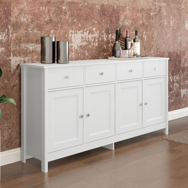 Aparador Buffet Ditália 4 Portas 4 Gavetas R-626 Branco | Leroy Merlin