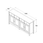 Aparador Buffet Ditália 4 Portas 4 Gavetas R-626 Diamond