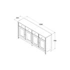 Aparador Buffet Ditália 4 Portas 4 Gavetas R-626 Preto