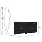 Aparador Buffet Ditália 4 Portas 4 Gavetas R-626 Preto