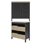 Aparador Buffet Ditália Bn-01 2 Gavetas 1 Porta 79cm Preto Pr