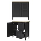 Aparador Buffet Ditália Bn-01 2 Gavetas 1 Porta 79cm Preto Pr