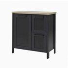 Aparador Buffet Ditália Bn-01 2 Gavetas 1 Porta 79cm Preto Pr