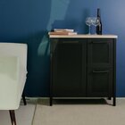 Aparador Buffet Ditália Bn-01 2 Gavetas 1 Porta 79cm Preto Pr