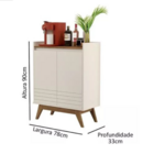 Aparador Buffet Duas Portas Uma Prateleira Eros - Giga Móveis