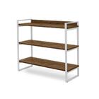 Aparador Buffet Em Aço 3 Prateleiras 90 Cm Imbuia Branco Ezre