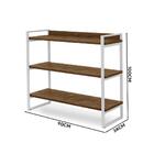 Aparador Buffet Em Aço 3 Prateleiras 90 Cm Imbuia Branco Ezre