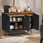 Aparador Buffet Encanto 3 P Maria Móveis - Preto/nature