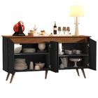 Aparador Buffet Encanto 4 P Maria Móveis - Preto/freijó