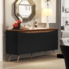 Aparador Buffet Encanto 4 P Maria Móveis - Preto/freijó