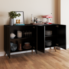 Aparador Buffet Encanto 4 Portas Pé Retrô Preto - Mobilarte M