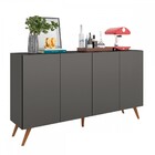 Aparador Buffet Encanto 4 Portas Pé Retrô Preto - Mobilarte M