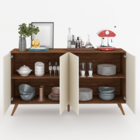 Aparador Buffet Encanto 4 Portas Pé Retrô Seda/off White - Mo