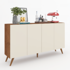 Aparador Buffet Encanto 4 Portas Pé Retrô Seda/off White - Mo