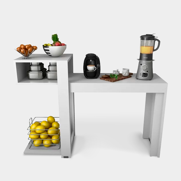 Aparador Buffet Escrivaninha Sena 3 Em 1 - 135x92cm  Branco