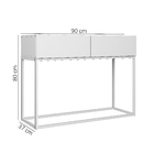 Aparador Buffet Estilo Industrial 2 Gavetas Branco Com Preto