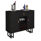 Aparador Buffet Estilo Industrial Com Puxador Em Couro