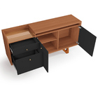 Aparador Buffet Florença Nature / Preto Fosco - Casaepoltrona