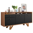 Aparador Buffet Florença Nature / Preto Fosco - Casaepoltrona