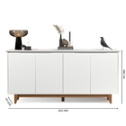 Aparador Buffet Flow 4 Portas Pés Pinus Madeira Maciça Balcão