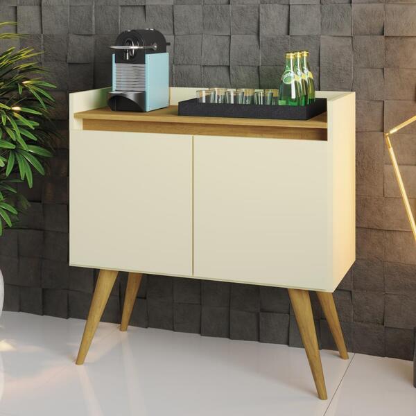 Aparador Buffet Gold 2 Portas - Pérola/mel - Móveis Primus