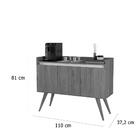 Aparador Buffet Gold 3 Portas - Preto/mel - Móveis Primus