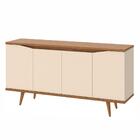 Aparador Buffet Grace Com 4 Portas E Pés De Madeira Maciça