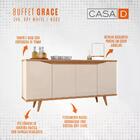 Aparador Buffet Grace Com 4 Portas E Pés De Madeira Maciça