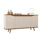 Aparador Buffet Grace Com 4 Portas E Pés De Madeira Maciça