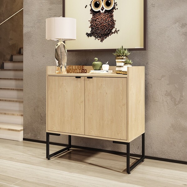 Aparador Buffet Industrial 02 Portas Tilla Nature/preto Móvei