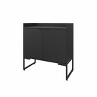 Aparador Buffet Industrial 02 Portas Tilla Preto Móveis Belo