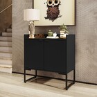 Aparador Buffet Industrial 02 Portas Tilla Preto Móveis Belo