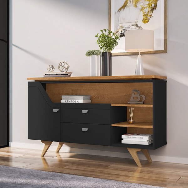 Aparador Buffet Lyon 1 Gaveta 1 Porta 136cm Com Corrediça Tel