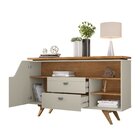 Aparador Buffet Lyon 1 Gaveta 1 Porta Com Vidro 136cm Com Cor