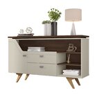 Aparador Buffet Lyon 2 Gavetas Com Corrediça Telescópica E Po