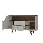 Aparador Buffet Lyon 2 Gavetas Com Corrediça Telescópica E Po