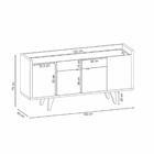 Aparador Buffet Mdf Gavetas E Portas Preto/nature Acácia - La