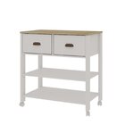 Aparador Buffet Multifuncional 2 Gavetas 77cm Com Rodizio Bra