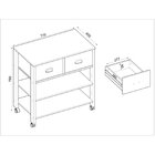 Aparador Buffet Multifuncional 2 Gavetas 77cm Com Rodizio Bra