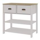 Aparador Buffet Multifuncional 2 Gavetas 77cm Com Rodizio Bra