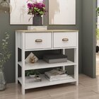 Aparador Buffet Multifuncional 2 Gavetas Com Rodizio Branco/s