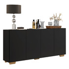 Aparador Buffet Multimóveis Veneza 4 Portas Fg3557 Preto/natu