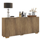 Aparador Buffet Multimóveis Veneza 4 Portas Fg3557 Rustic/nat